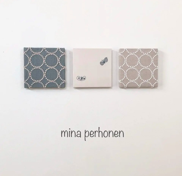 No.675.☆ミナペルホネン☆ファブリックパネル　３枚set mina perhonen ミナペルホネン ファブリックパネル 3点セット
