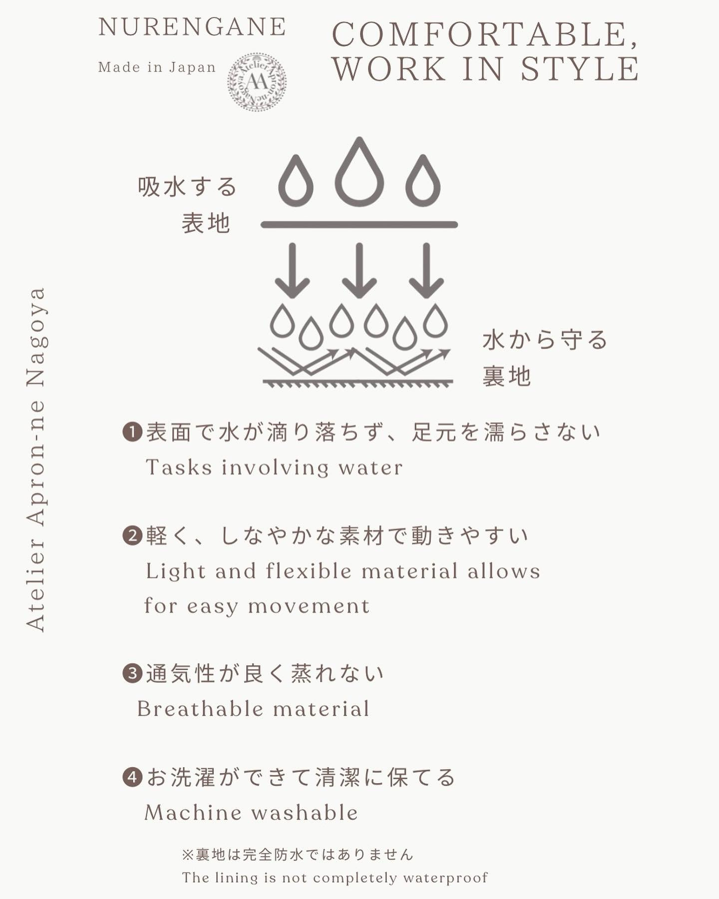 ご発送14日以内　和モダンエプロン 薄緑と束熨斗と桜✴︎ 表地で吸水・裏地で水から守る　和柄 ギフト 名入れok