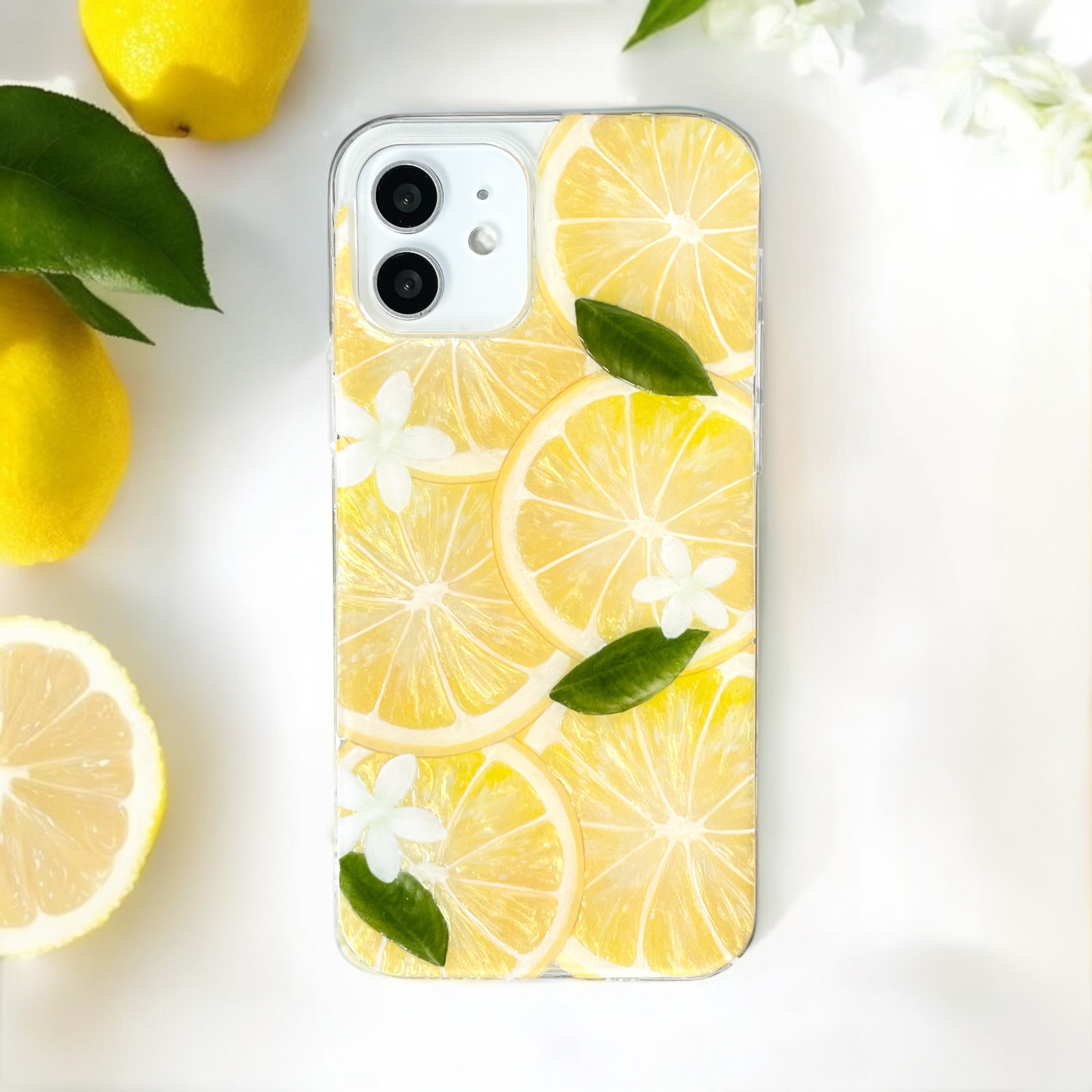 iPhone ケース　全機種対応　レモン　フルーツ　柑橘　ビタミンカラー　イエロー　レジン　Android スマホケース