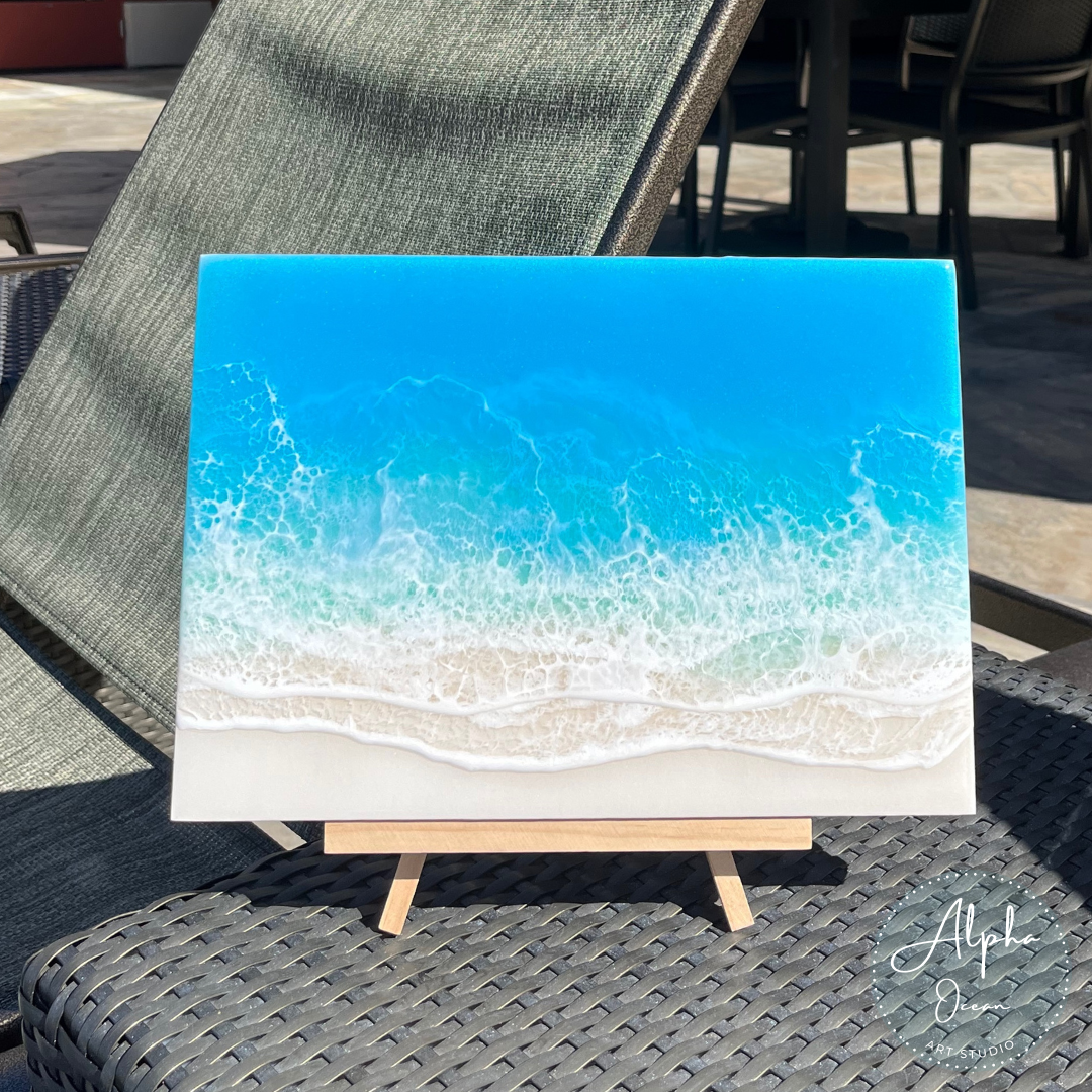【受注制作品】A4サイズ 木製パネル オーシャンレジンアート