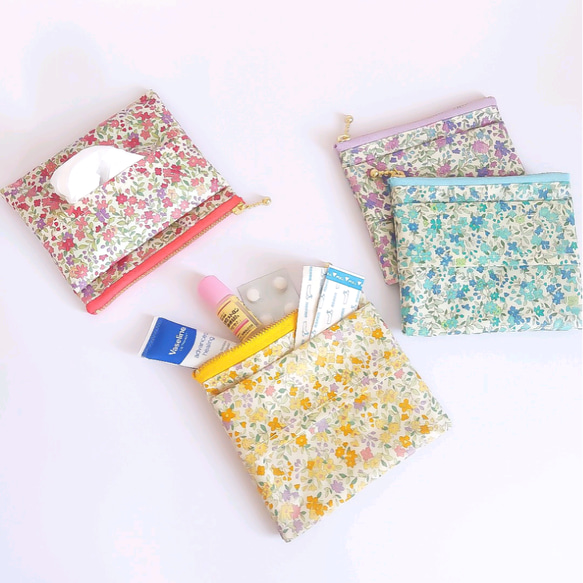 ティッシュポーチ☆ラミネート☆ポーチ☆ポケットティッシュ☆花柄
