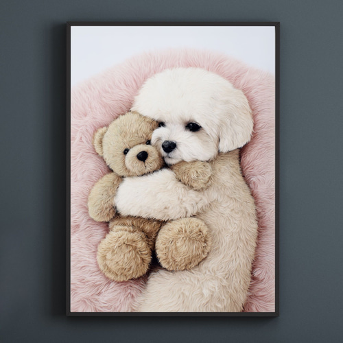 11.ぬいぐるみテディマルチーズ、犬ハンドメイド、オリジナル抱きしめられるサイズ くまのぬいぐるみ - マルチーズ犬】テディーベア・teddy bear