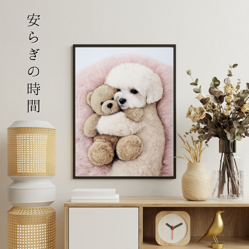 ぬいぐるみ、テディマルチーズ、犬、ハンドメイド、オリジナル、眠たいお目目、特大 リアルなマルチーズ犬のぬいぐるみ。 - ショップ Irina Prostova