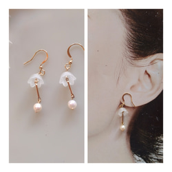 高品質！大粒淡水ドロップパールのピアス/イヤリング 14kgf 卒業式