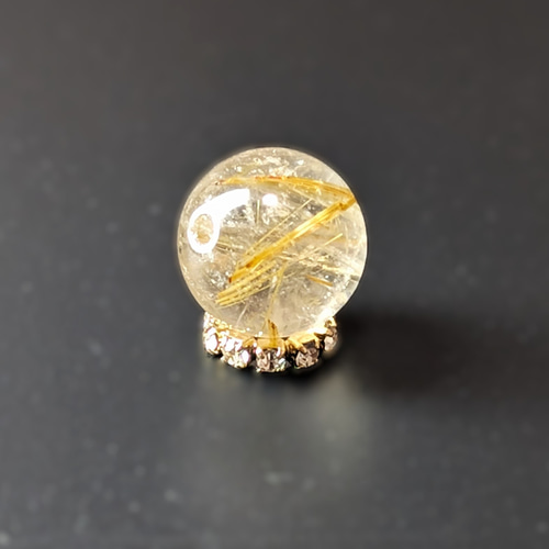 迫力満点】タイチンルチル 10ミリ 粒売り 貫通穴あり パワーストーン