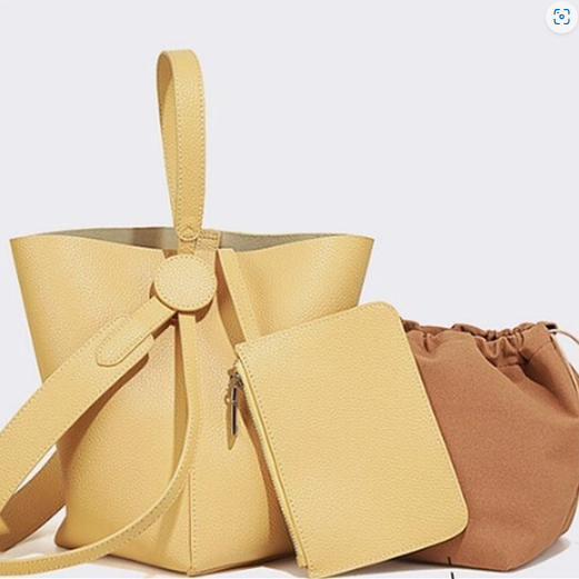 トートバッグ斜めにまたがって高級感大容量ショルダー牛革通勤用ソフトバケツバッグ女