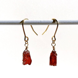 再販♡天然石ラフロック水晶の一粒ピアス/イヤリング ピアス（フック