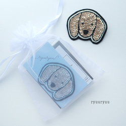 流流ハンドメイドキット067『ミニチュアダックスブローチ』 4枚目の画像