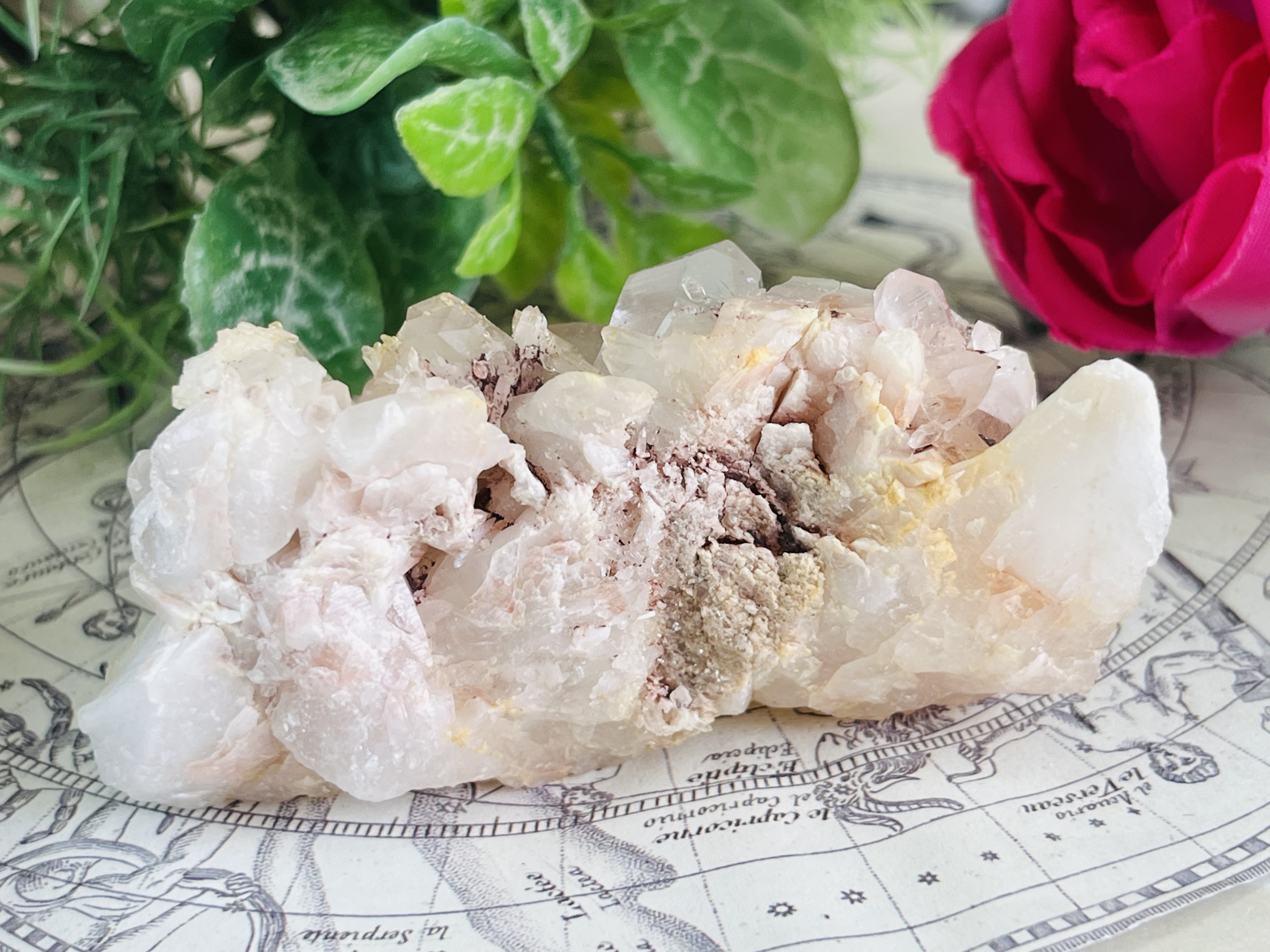 カテドラル　イシス　ヒマラヤ　マニカラン産　ピンク水晶  原石　クラスター