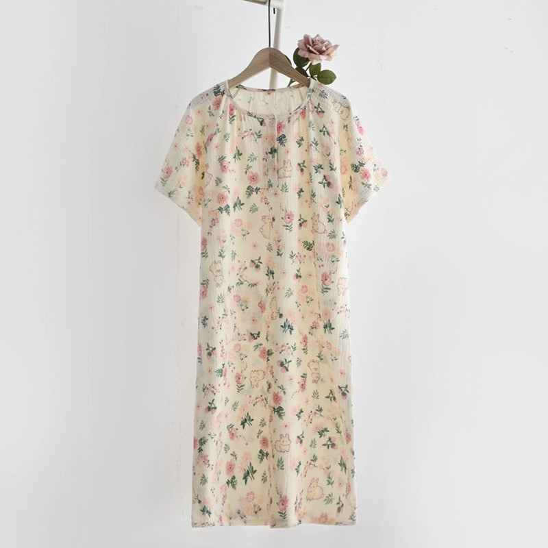 女性用 パジャマ 半袖ワンピース 部屋着 寝巻 ナイトウェア 国産