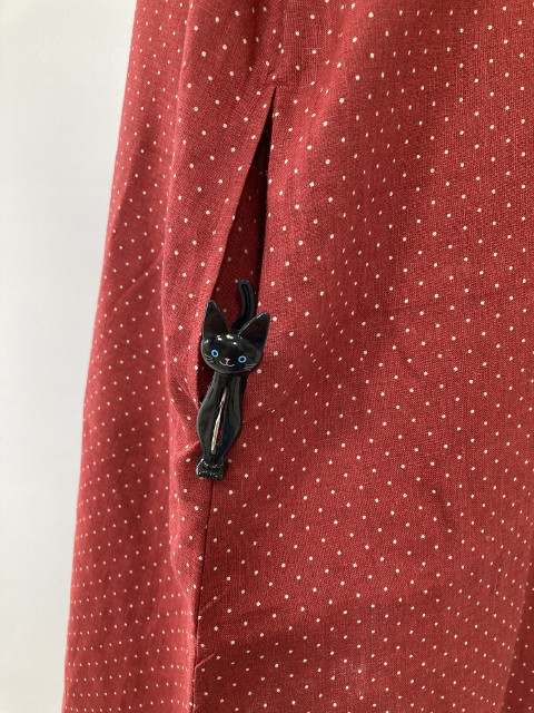 リネン100％　ゆるVネック　両サイドシームポケット 94cm丈  大きめサイズ ワンピース　フリーサイズ