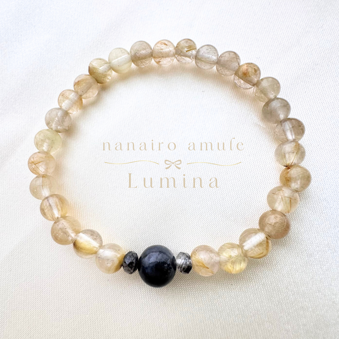 仕事 健康 ✧ 黒翡翠　ゴールドルチル　天然石ブレスレット　5月誕生石　お守りブレスレット　浄化　成功　人間関係