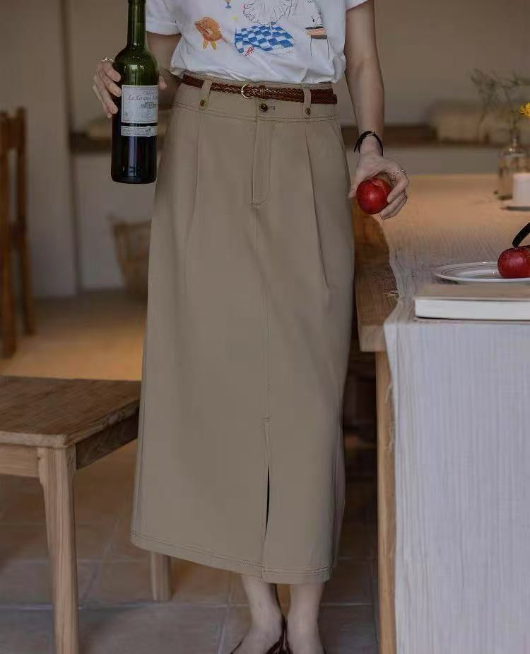 ロングスカート　ハイウエスト　ポケット付き