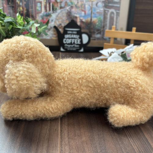 おとママ羊毛フェルト アプリコットトイプードル 茶色のお鼻 T-130