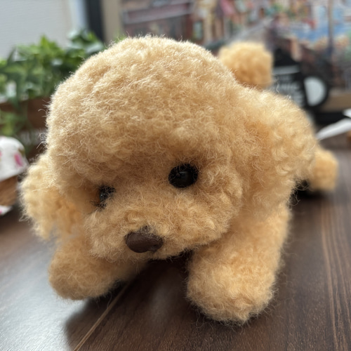 おとママ羊毛フェルト アプリコットトイプードル 茶色のお鼻 T-130