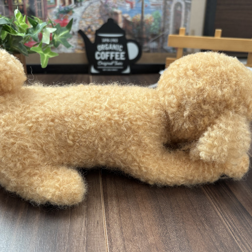 羊毛フェルト 毛糸トイプードル（アプリコット）大きめ30cm❣️ 羊毛フェルトキット 『ハマナカ フェルト羊毛キット トイプードル