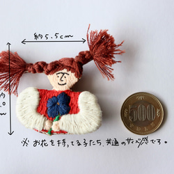 Hello！わたしはジューニンズです！(3way仕様の手刺繍ブローチ) 6枚目の画像