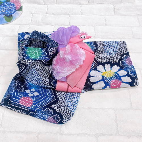 犬の浴衣✨犬用本格本染浴衣 絞り柄 白×紺 ゆかた 犬服 夏祭り ペット