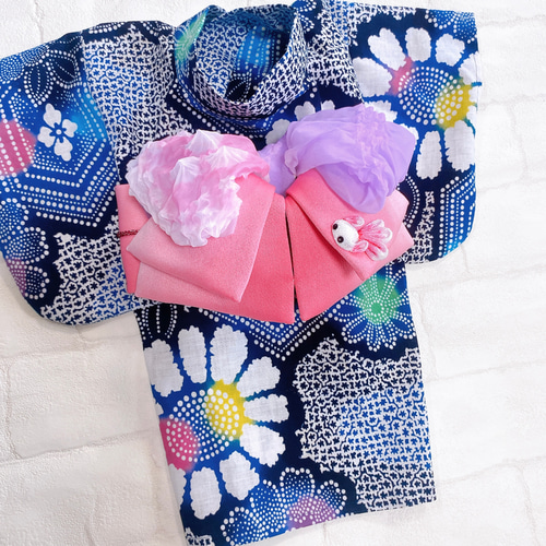 即納✨犬の浴衣✨犬用本格浴衣 SMサイズ 黒×パープル系朝顔柄 犬服