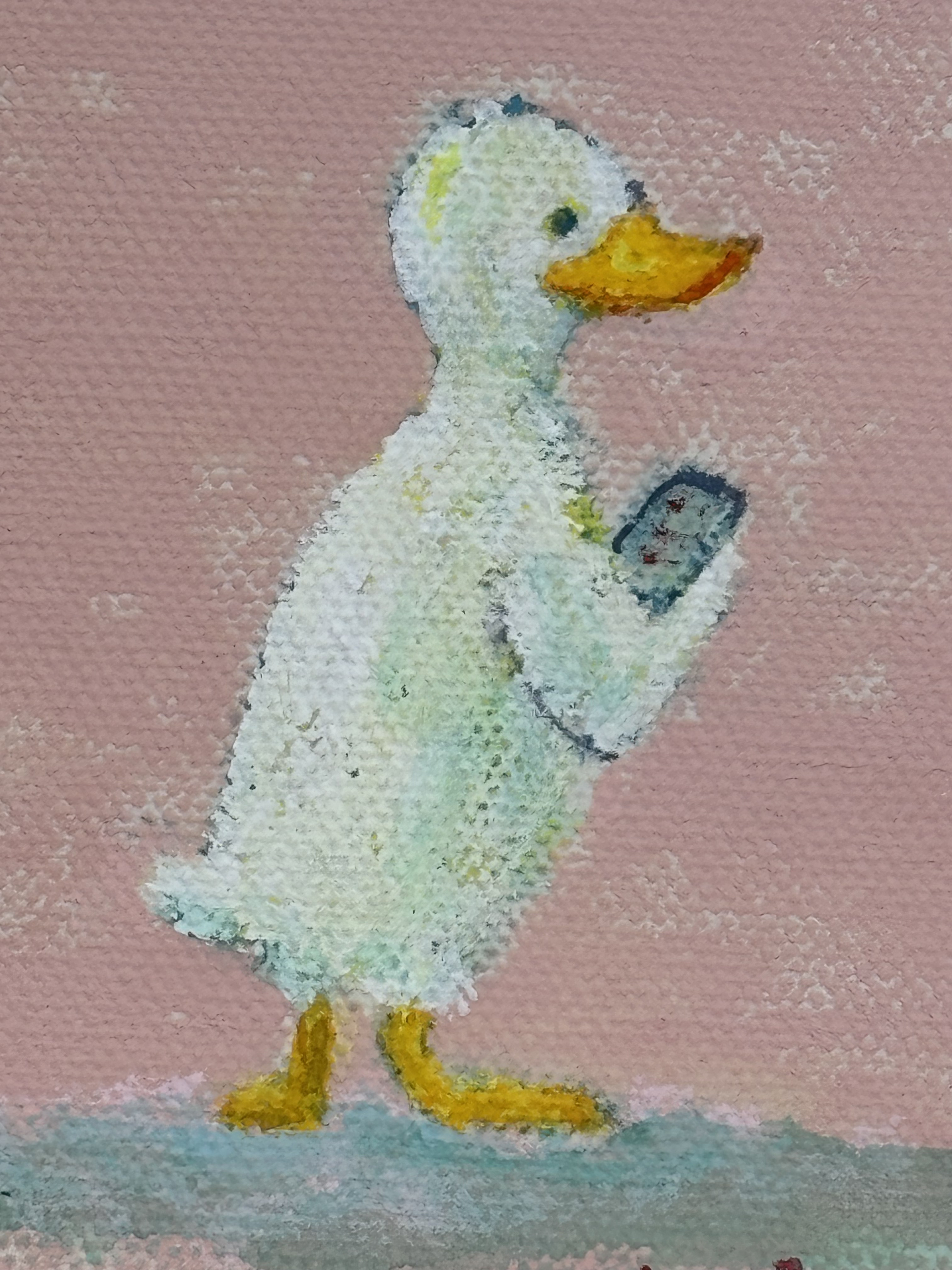 エゴサーチ中のあひる(Duck doing ego search)