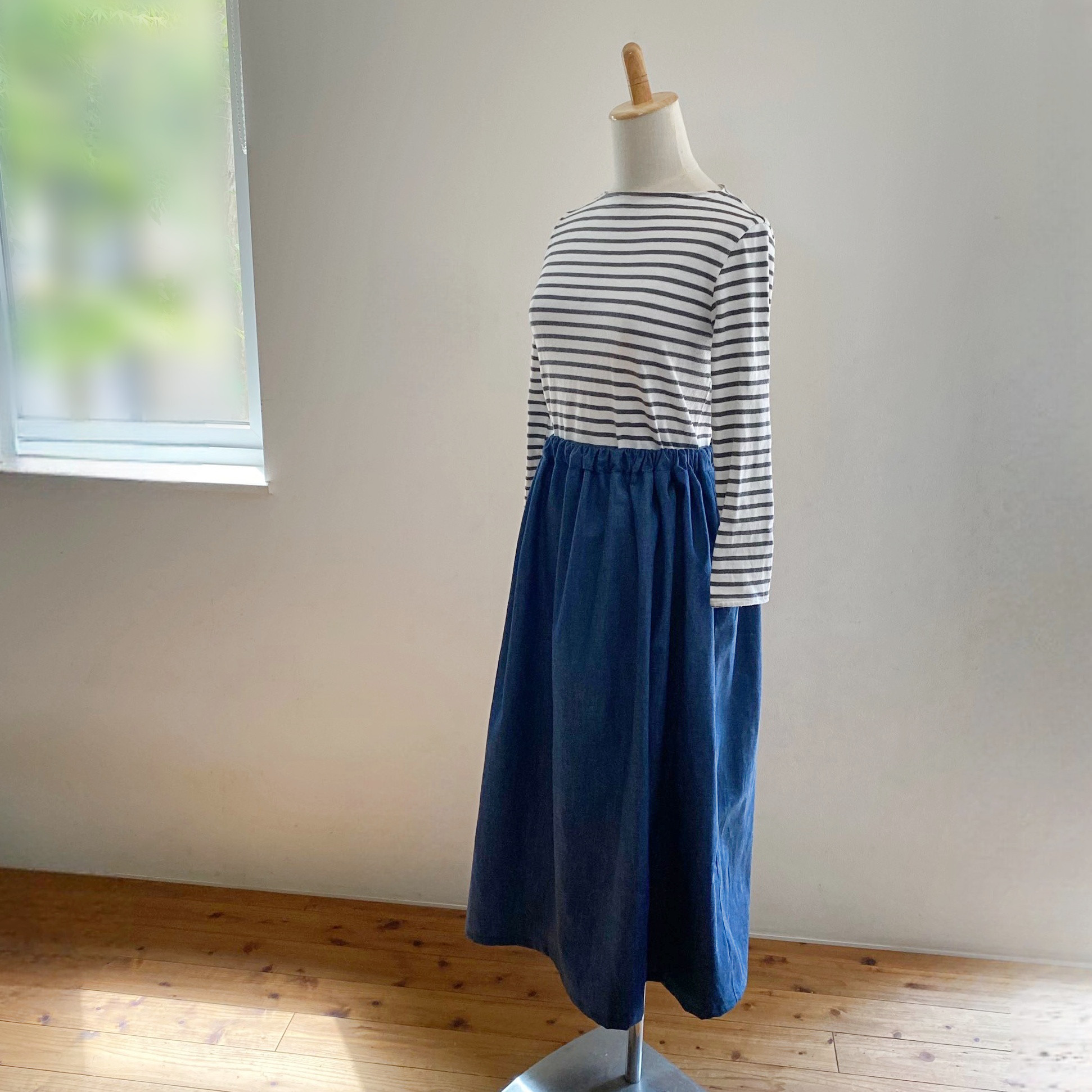 【カラーが選べる】国産デニムのロングスカート＊【受注製作】