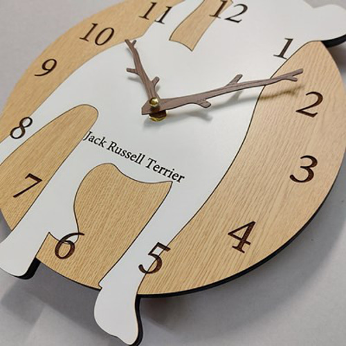 期間限定値下げ3000円引【名前入れ】ワンちゃん はみ出し壁掛け時計