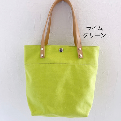 水筒 ペットボトル OK ちょっぴり 縦長 トートバッグ 帆布 ヌメ革