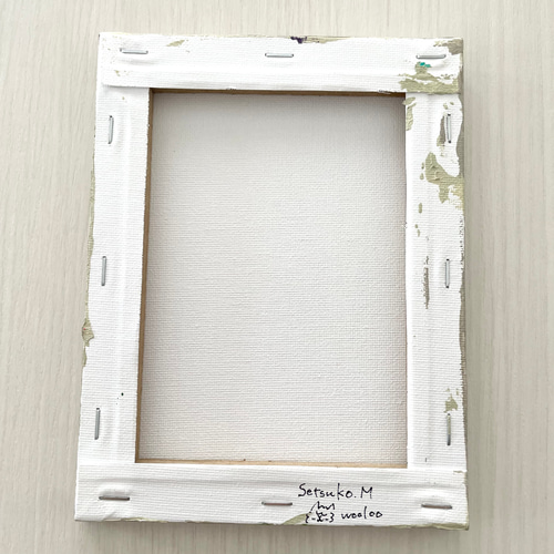 原画】【送料無料】F0号 小さい絵 アクリル絵の具 キャンバス 金