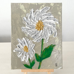 原画】【送料無料】F0号 小さい絵 アクリル絵の具 キャンバス 金