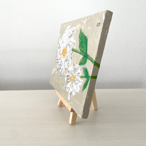 原画　アクリル画　「白文鳥」 F0パネル　うさかみ 原画 アクリル画 「白文鳥」 F0パネル うさかみ 原画 アクリル画