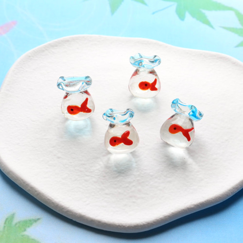 新作☆金魚すくい 金魚 夏祭り 袋に入ってる金魚 ガラス細工 チャーム