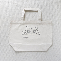 ねこ大好きなあなたへ　シンプル　トートバッグ　エコバッグ　にゃんこ　ナチュラル　ブラウン　グリーン 7枚目の画像