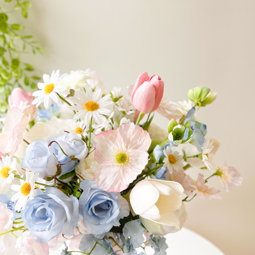 ブーケ&ブートニア ブライダルブーケ&ブートニア (ブルー系の濃淡とオフホワイトの