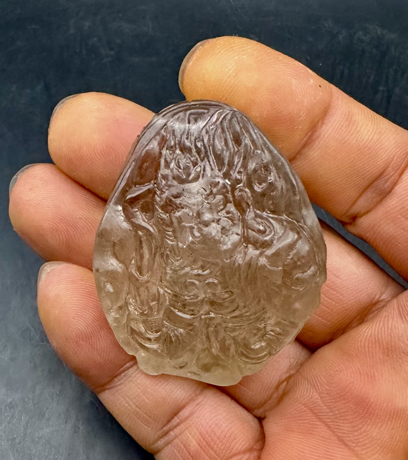 2025.4.29超精密鬼工彫刻不動明王浄火蓮台真言御守　激レア新潟産純浄体虹煙水晶