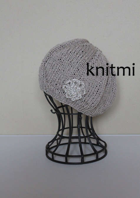 しめつけない麻ベレー帽【北欧リネン＆日本製オーガニックコットン】 ニット ベレー帽子 　ベージュ