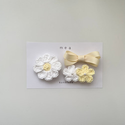 選べる2つセット〉パールフラワーヘアクリップ ベビーキッズヘア