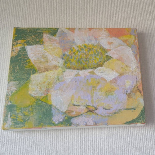 原画一点もの 絵画 『まどろみ』油絵 猫 花 アート 癒し 絵画 akigoe