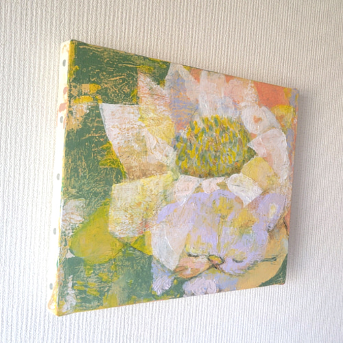 原画一点もの 絵画 『まどろみ』油絵 猫 花 アート 癒し 絵画 akigoe