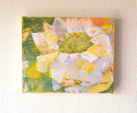 原画一点もの 絵画 『まどろみ』油絵 猫 花 アート 癒し 絵画 akigoe