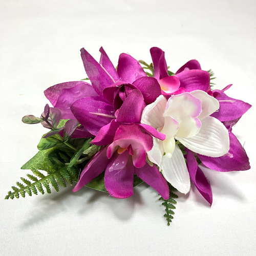 ラベンダーパープルのシンビジューム＆優しいピンクオーキッド