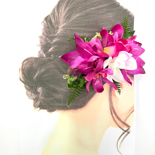 ラベンダーパープルのシンビジューム＆優しいピンクオーキッド