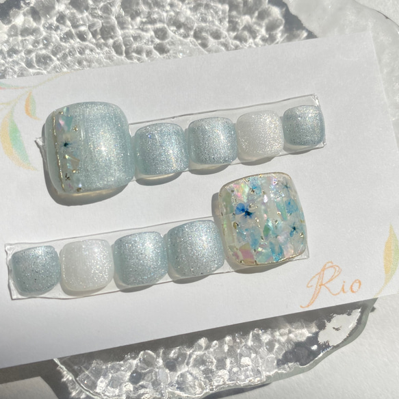 【フット】ブルーシェル フットネイルチップ Amazon | 足用 ネイルチップ フットネイルシールフットネイル