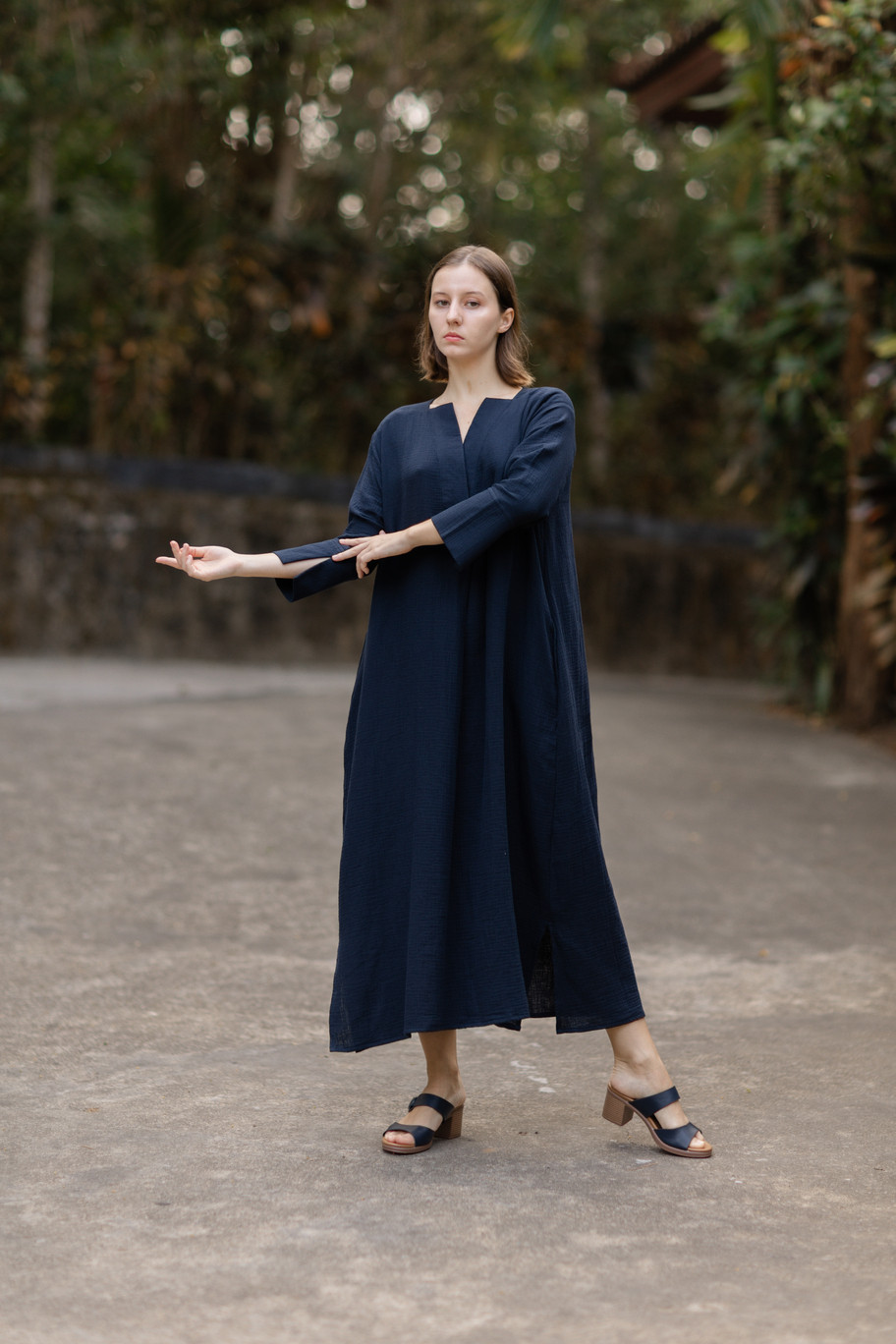 ダブルガーゼクルタ/ネイビー