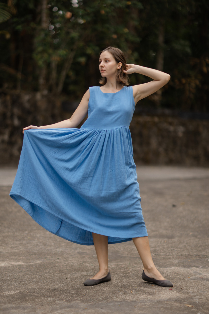 ジッパーワンピース（ダブルガーゼ）