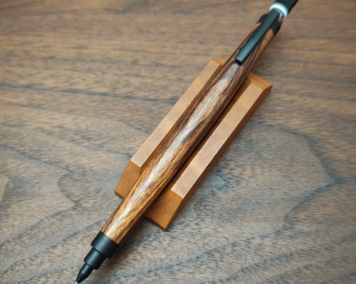 495極上 ホンジュラスローズウッド 瘤杢 木軸シャーペン ボールペン
