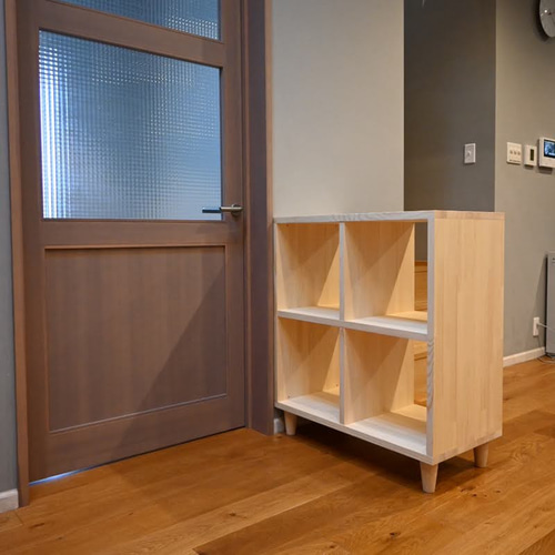 木製ラック『オープンシェルフ 4マス(2x2)』木製収納棚 木製