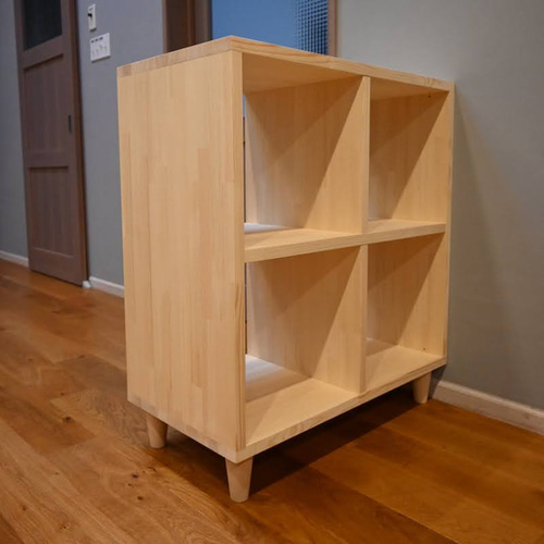 木製ラック『オープンシェルフ 4マス(2x2)』木製収納棚 木製