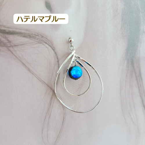 沖縄の幻想的な青い海♡《蓄光》ホタルガラスピアス／イヤリング