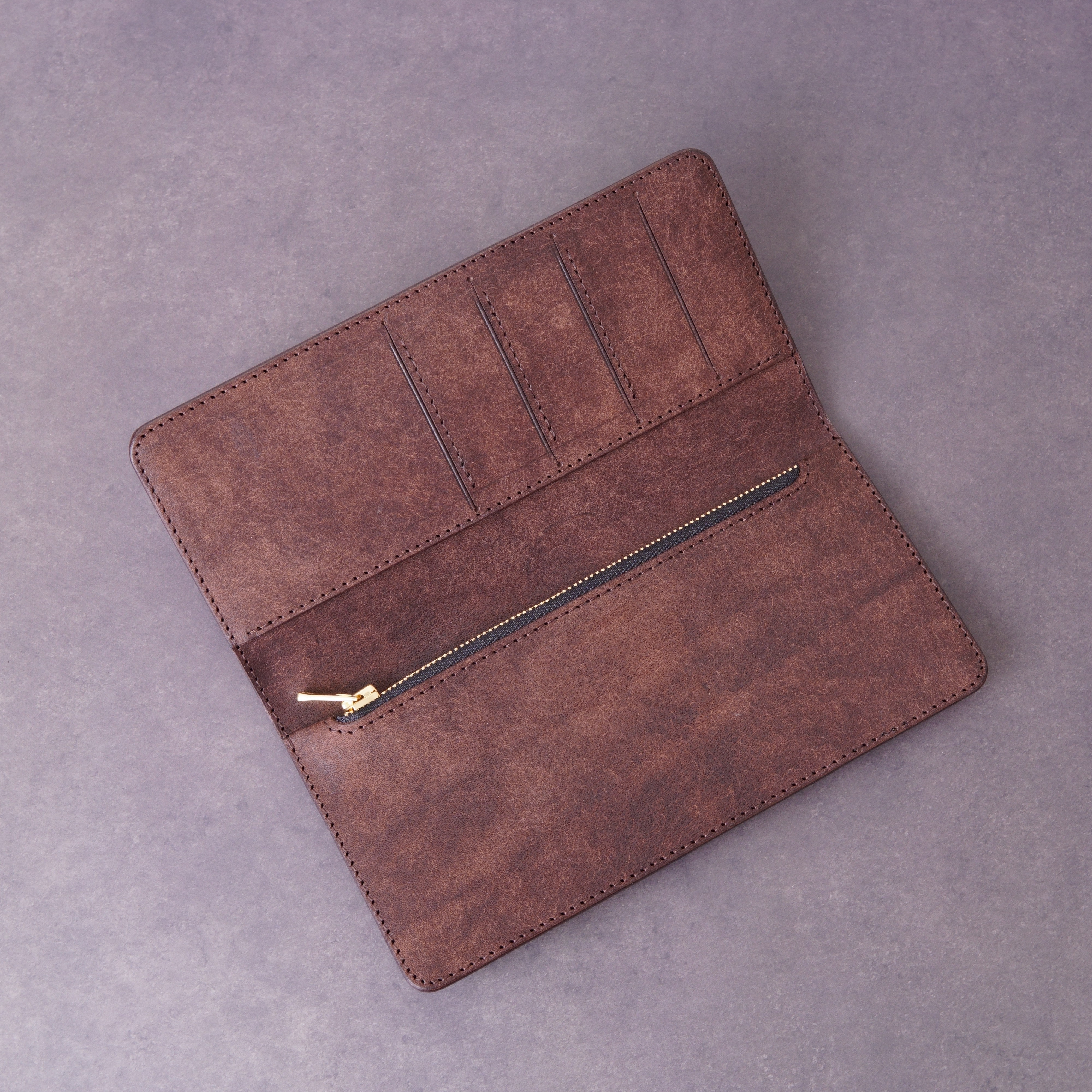 お札ぴったり ミニ長財布【ブラウン】