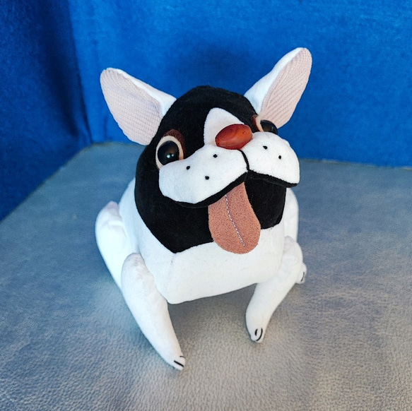 白黒犬 別珍 ぬいぐるみ tara 通販 19255622｜Creema(クリーマ